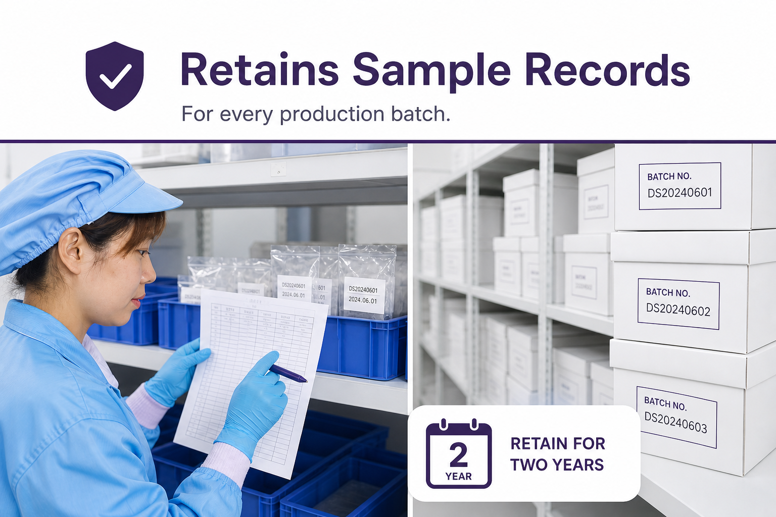 Production Sample Retention & Quality Traceability